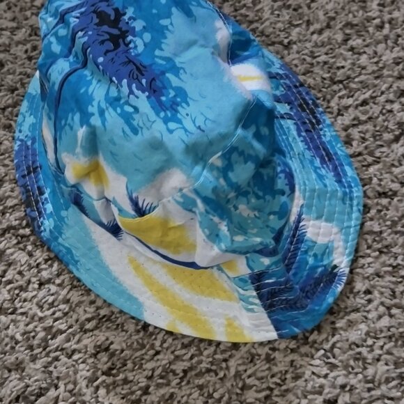 BLUE AND YELLOW TIE DYED UNSEX NEW BUCKET HAT - Picture 1 of 1